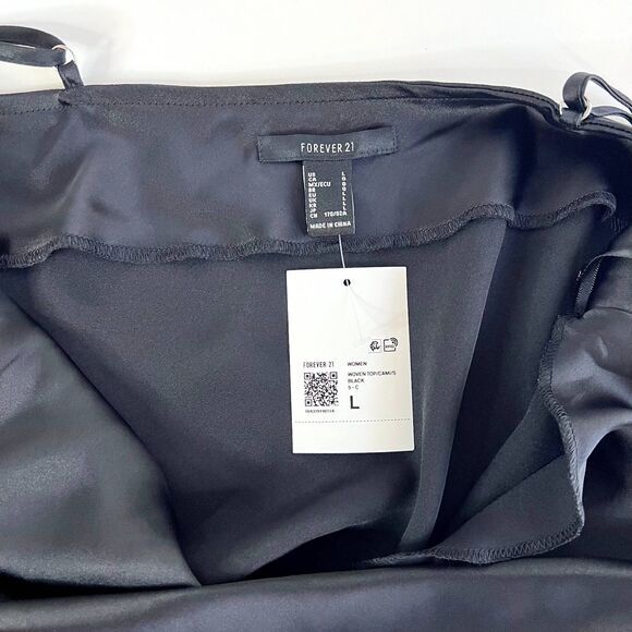Forever 21 Black Satin Camisol L NWT - Picture 3 of 9